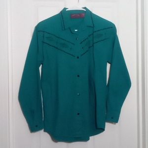 Western cotton embroidered Cowgirl shirt VTG Gordon & James Size Small